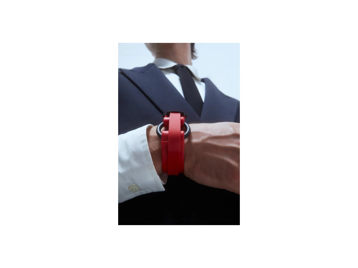 B01 1 RING BRACELET RED BLACK MATT 0000 vista 6